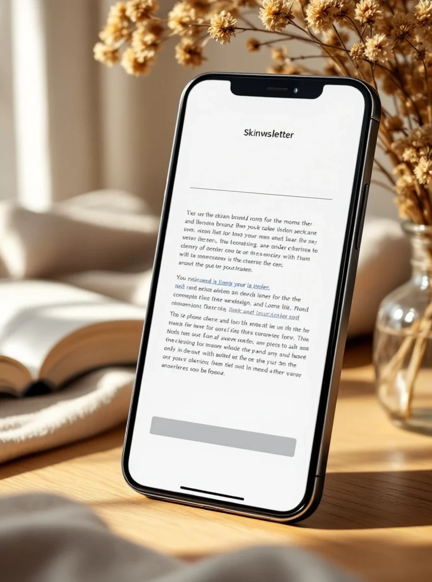 A plain, unbranded default Klaviyo email shown on a phone — flat white, system font, plain blue links